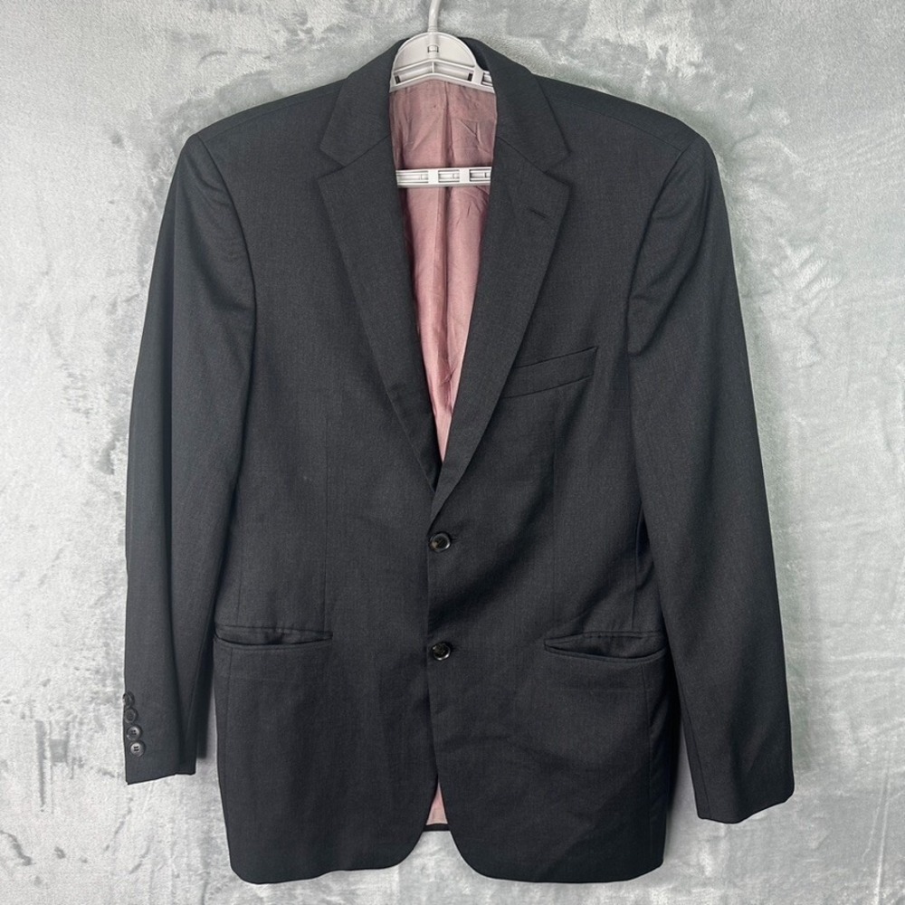 Hugo Boss Bertolucci Blazer 40R‎ Super 100s Wool Black 2 Button Suit Jacket